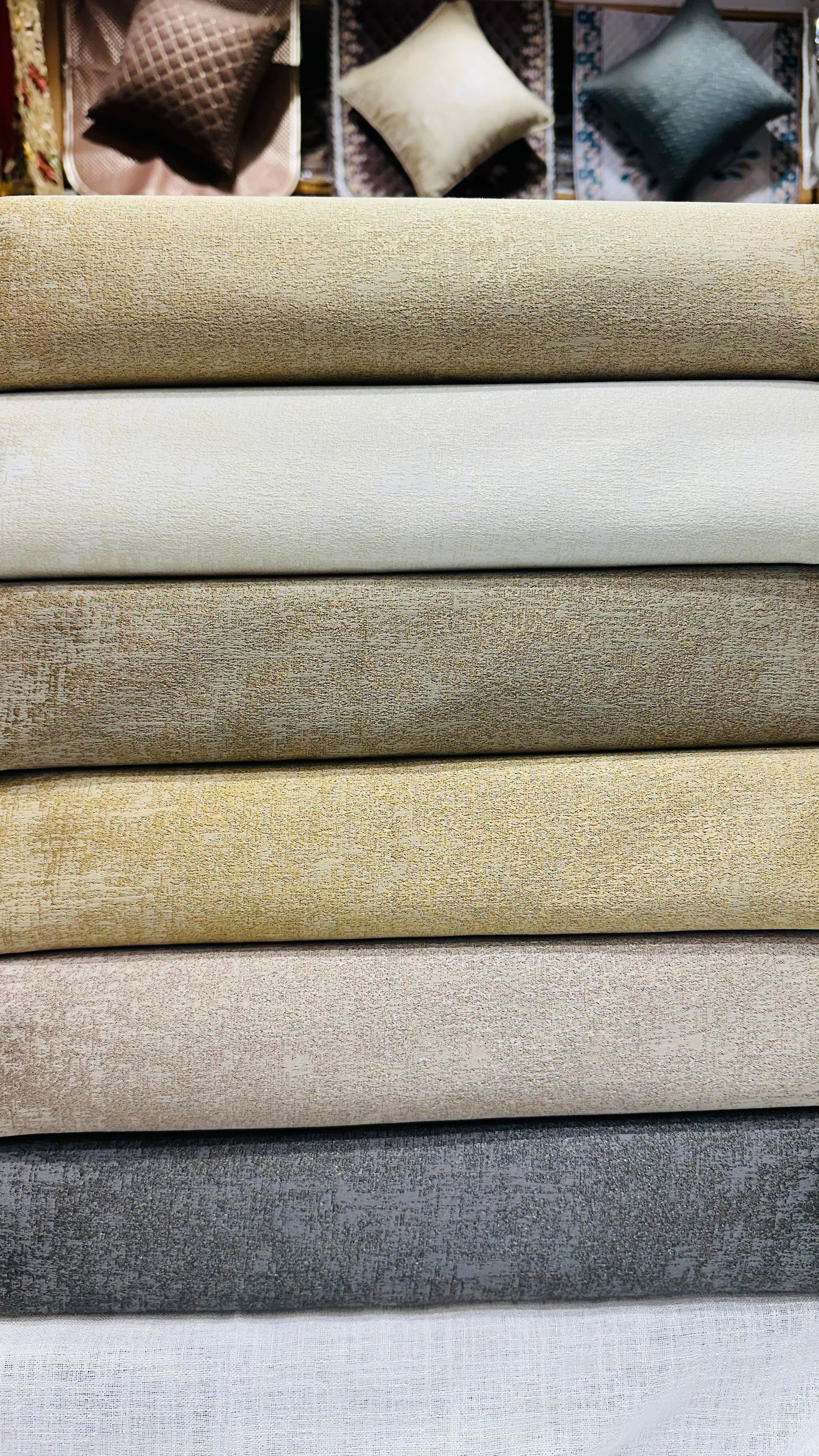 Eco Dimout Texture fabrics from Sansaar (A D’Decor brand)