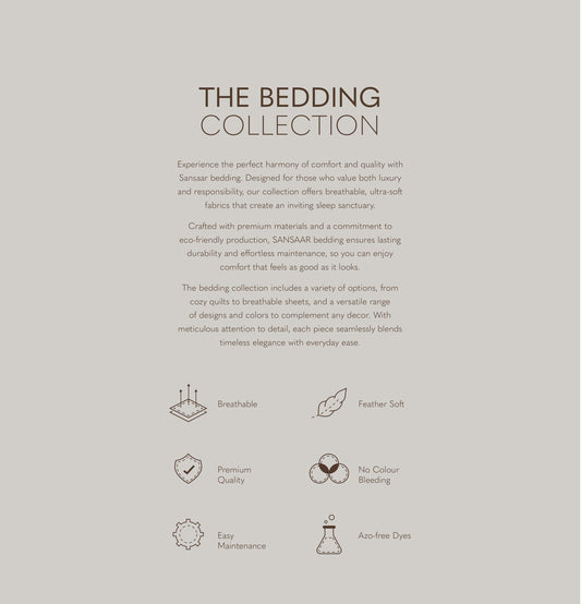 Charm King Size Bed Sheet Embroidery from Sansaar A D'decor Brand