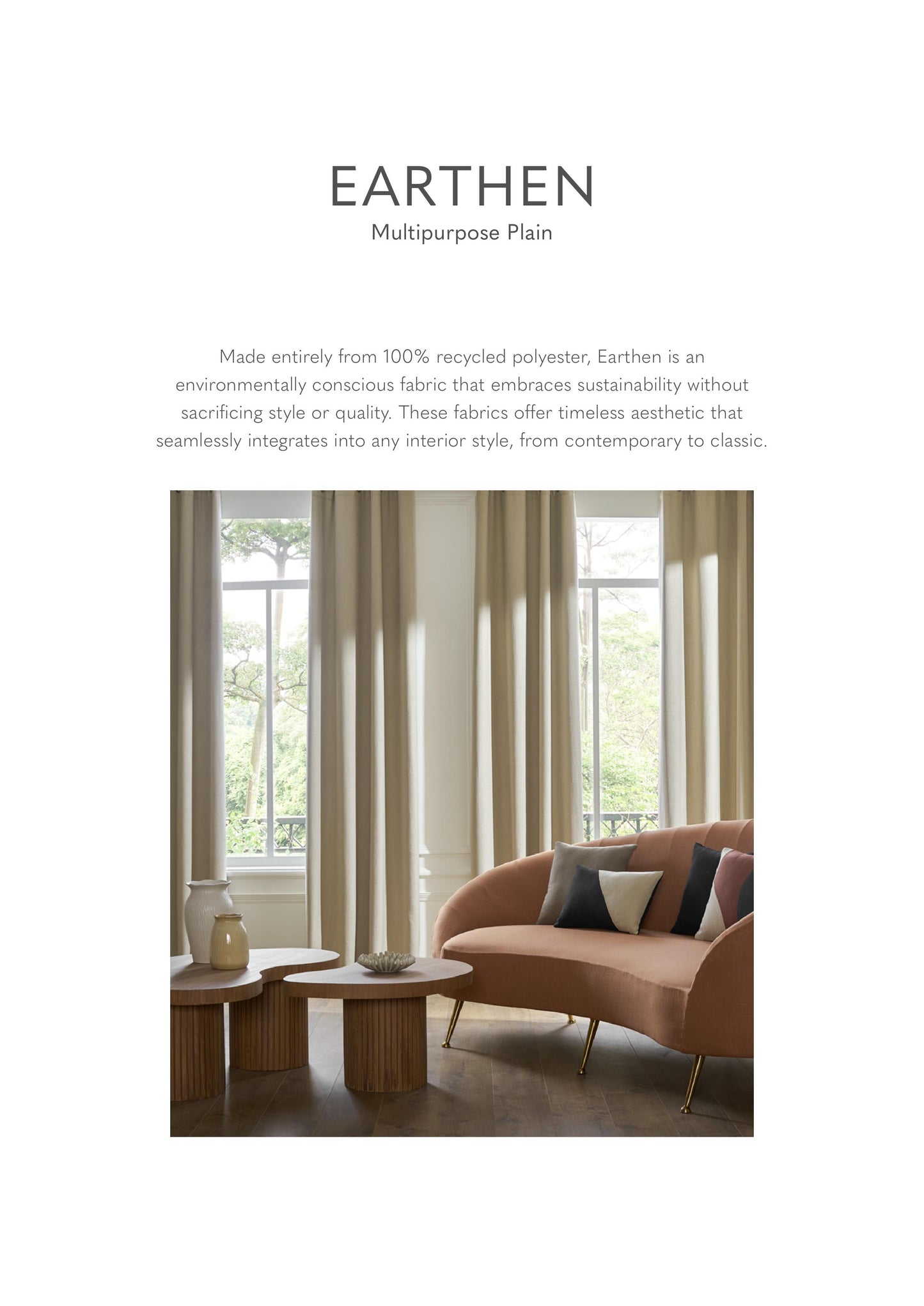 Earthen Multipurpose Plain Fabrics from Sansaar (A D'decor brand)