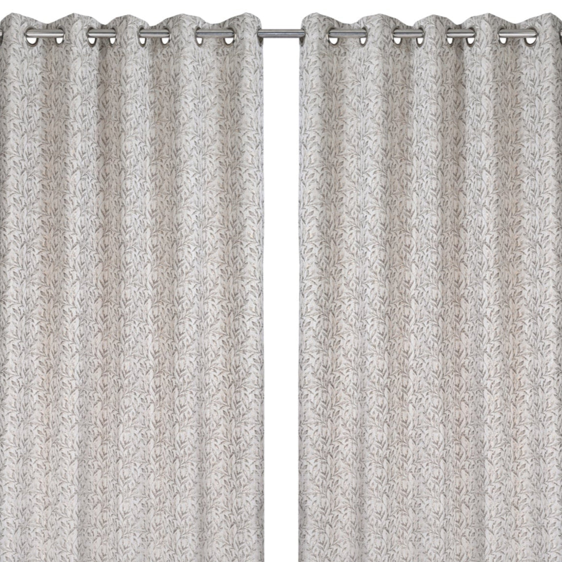 Curtain from D'Decor Trinity Lurex Classic Leaf Base Moss Brown