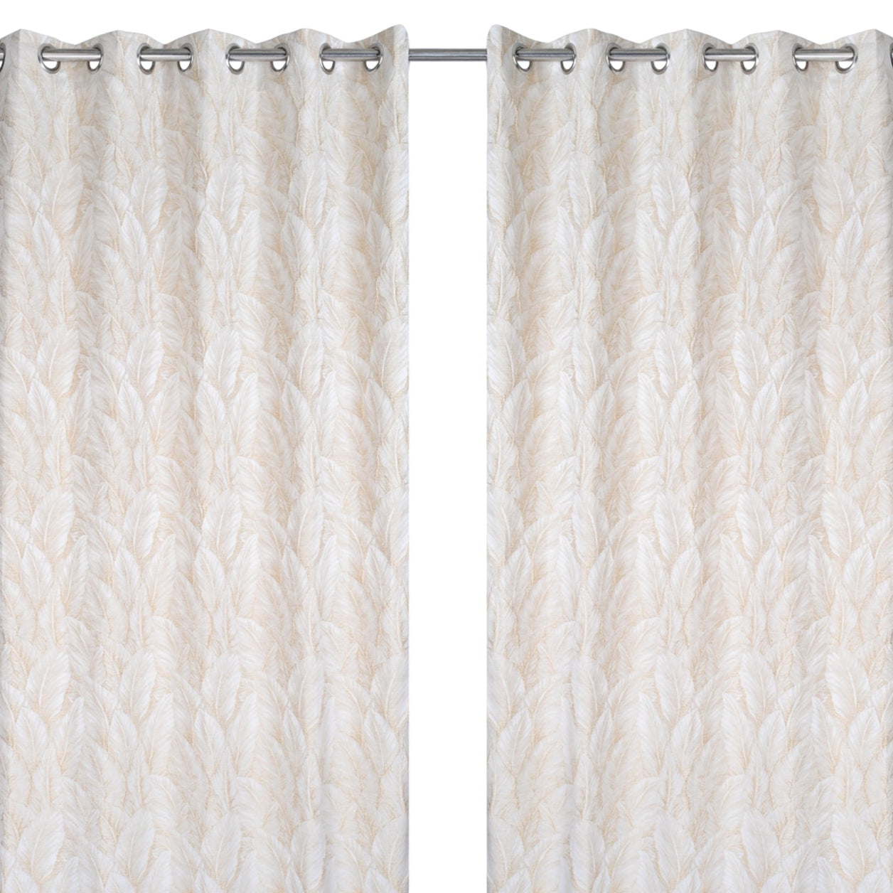 Curtain from D'Decor Trinity Lurex Palm Leaf Beige