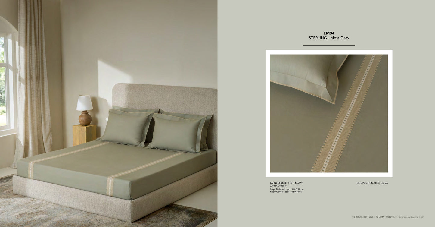 Charm King Size Bed Sheet Embroidery from Sansaar A D'decor Brand
