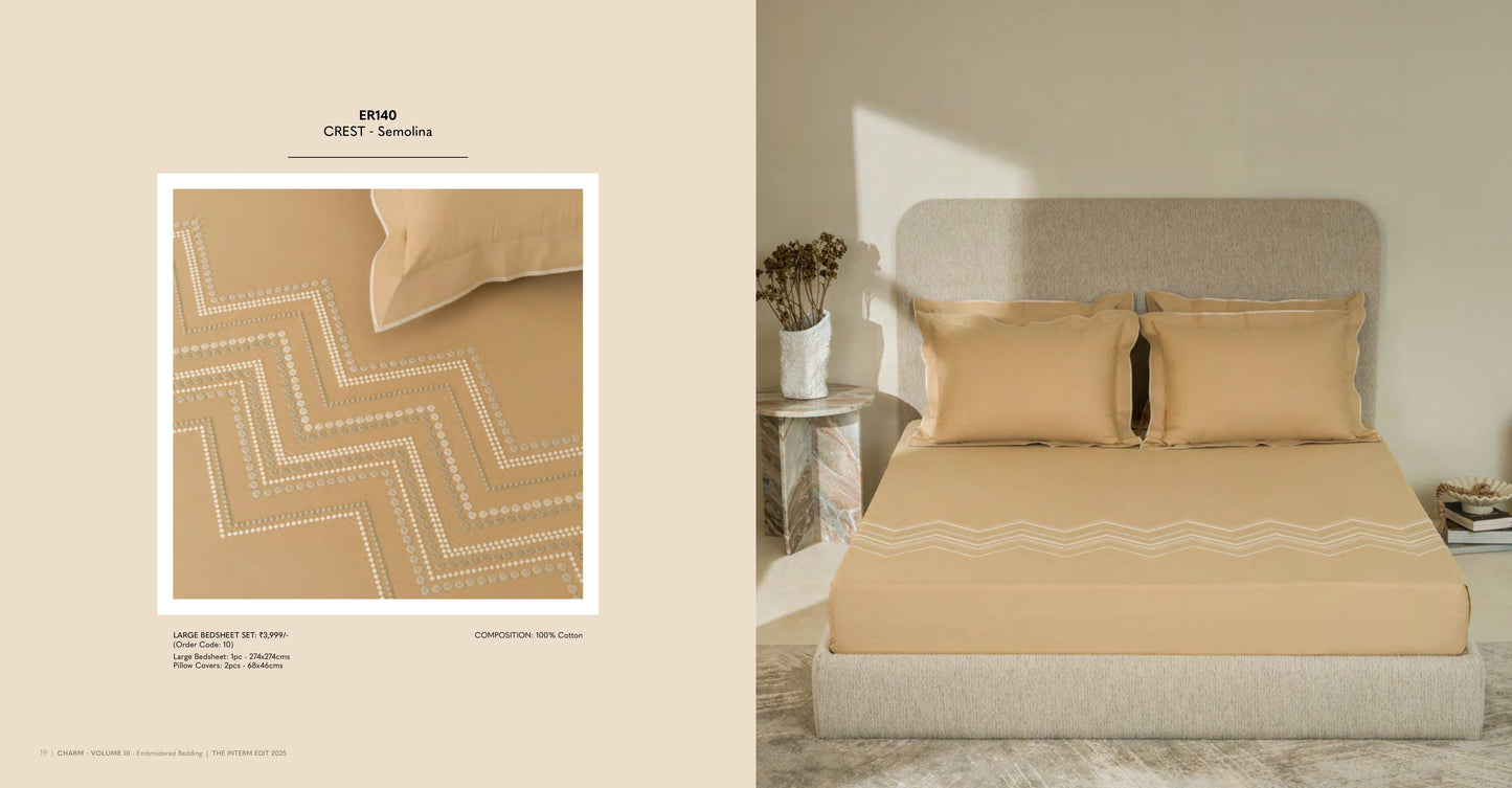 Charm King Size Bed Sheet Embroidery from Sansaar A D'decor Brand
