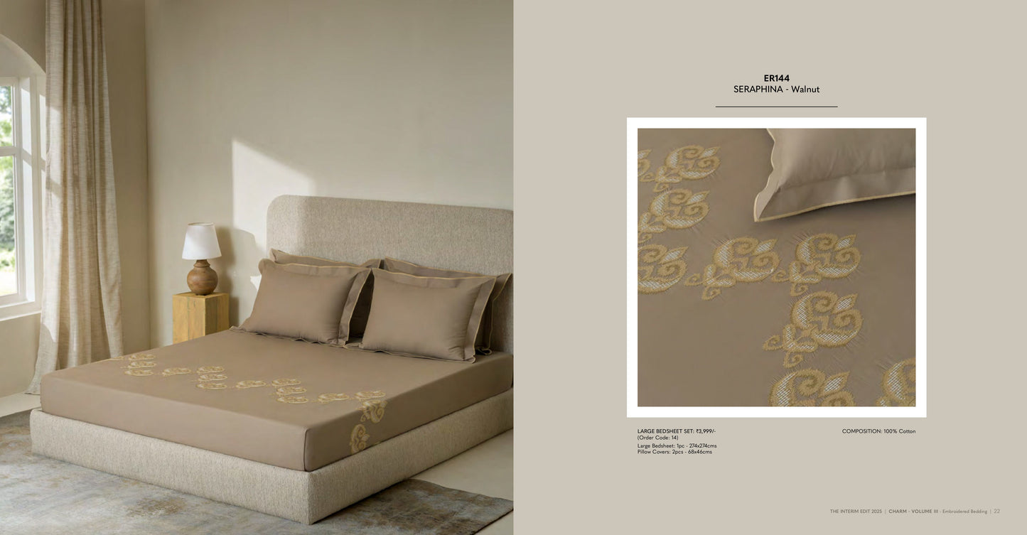 Charm King Size Bed Sheet Embroidery from Sansaar A D'decor Brand