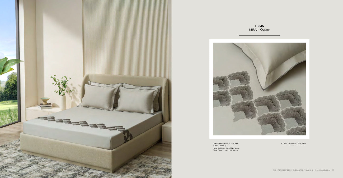 Enchanted King Size Bed Sheet with Embroidery from Sansaar A D'decor Brand