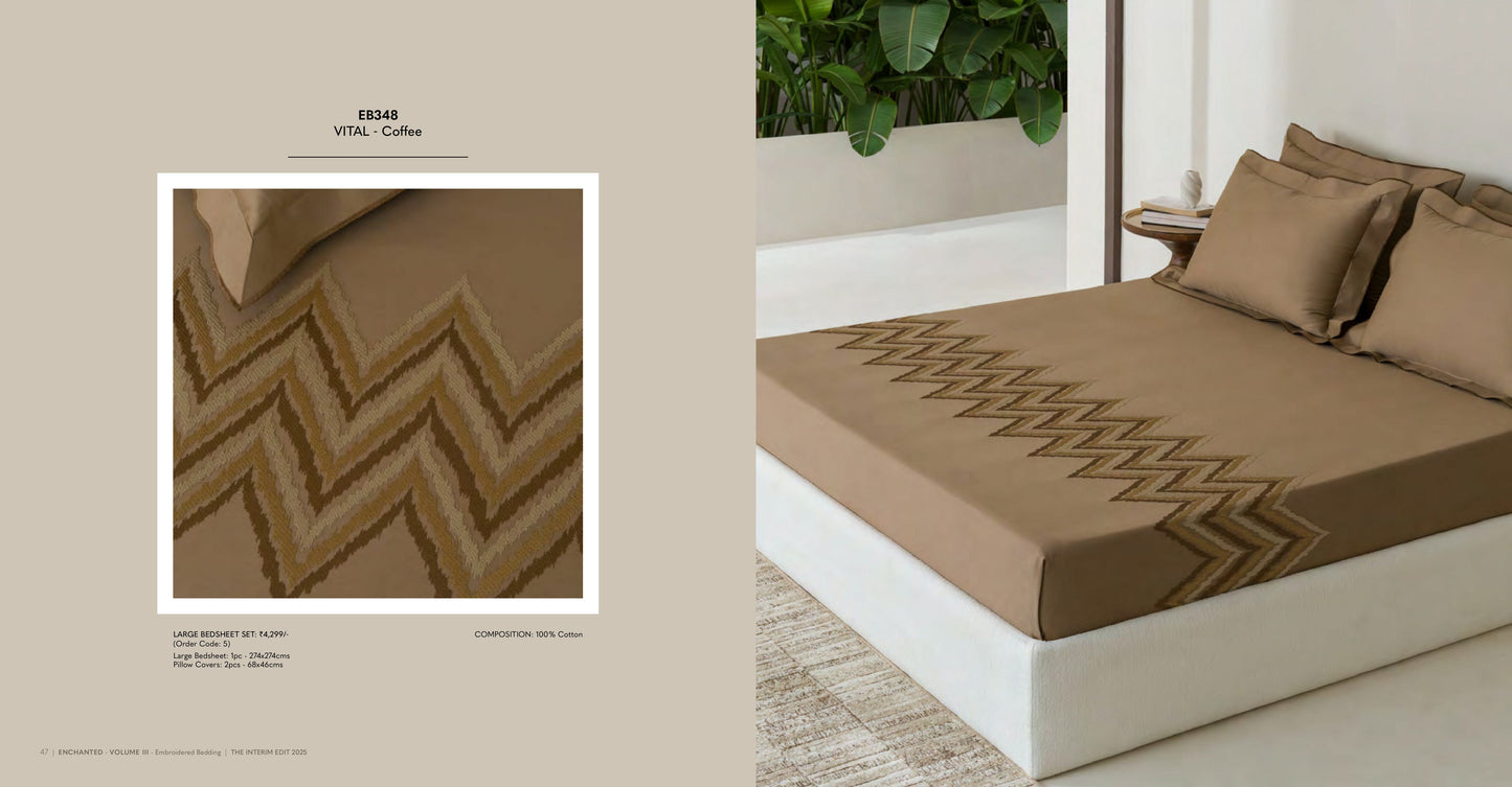 Enchanted King Size Bed Sheet with Embroidery from Sansaar A D'decor Brand