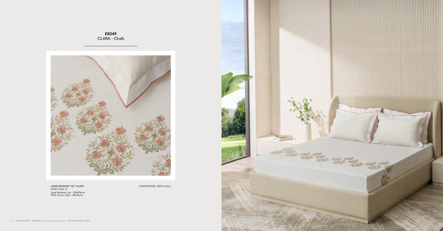 Enchanted King Size Bed Sheet with Embroidery from Sansaar A D'decor Brand