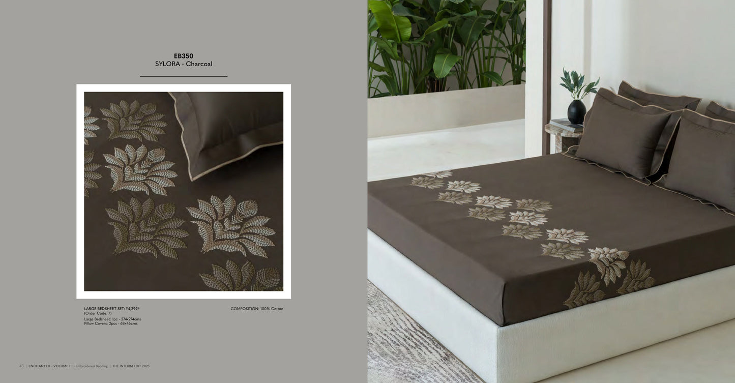 Enchanted King Size Bed Sheet with Embroidery from Sansaar A D'decor Brand