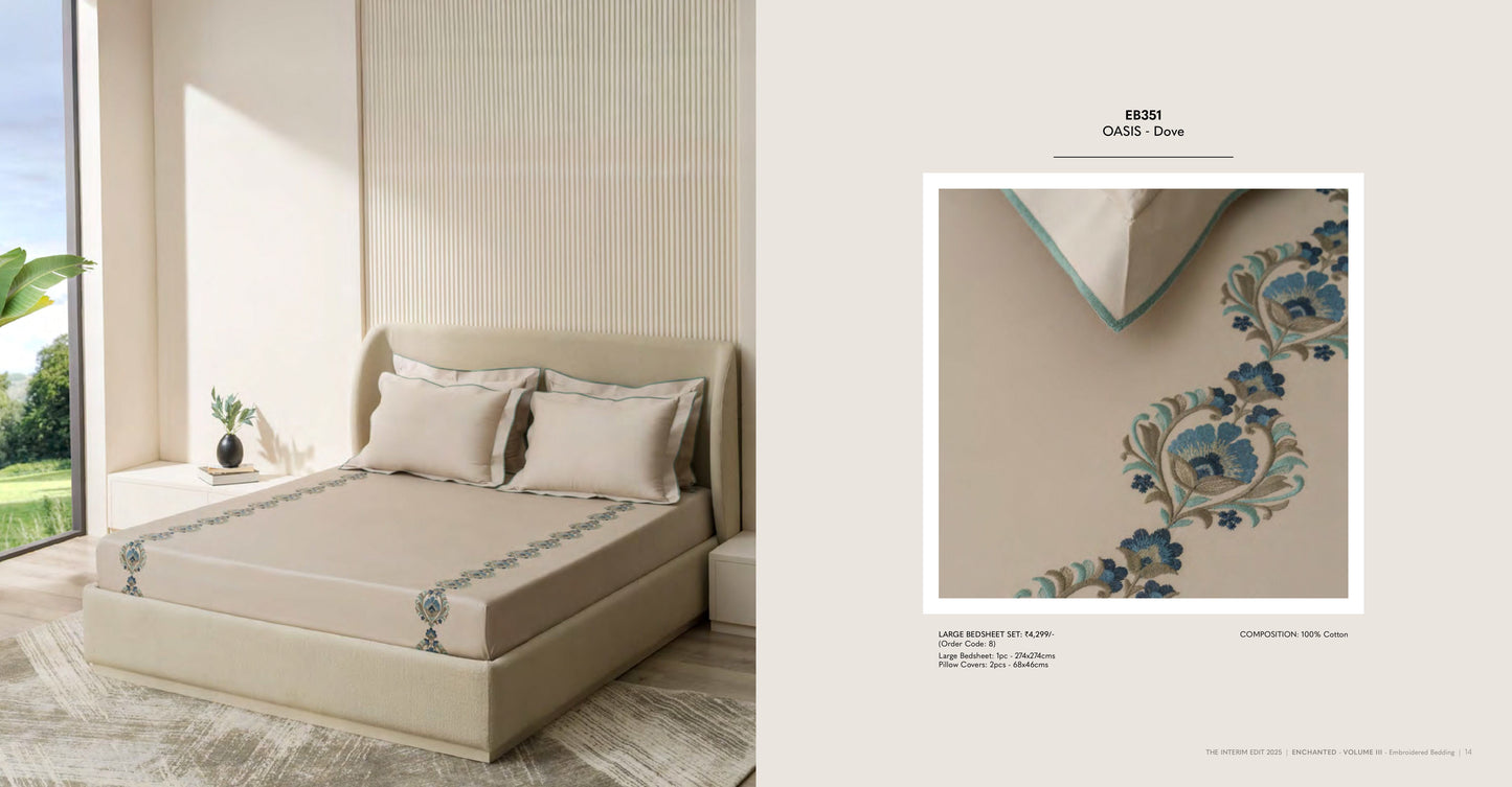 Enchanted King Size Bed Sheet with Embroidery from Sansaar A D'decor Brand