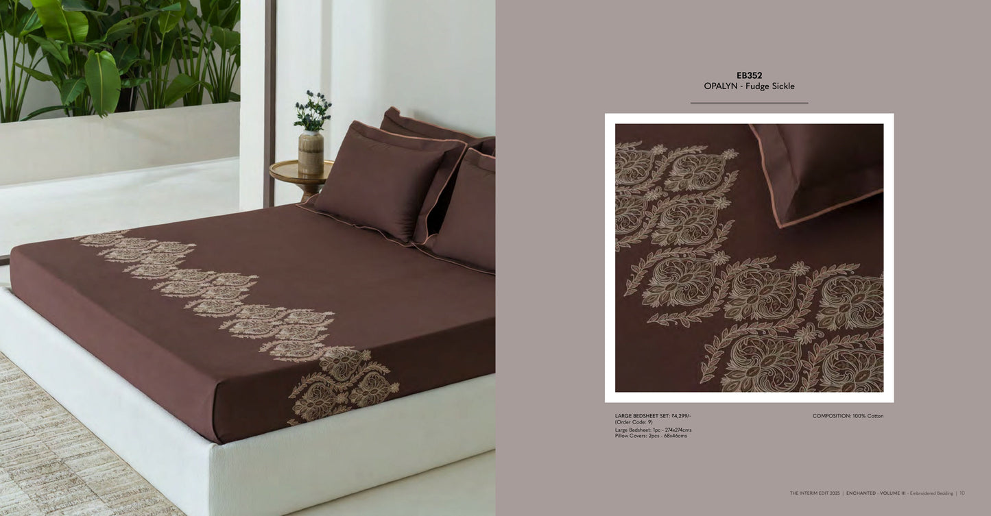 Enchanted King Size Bed Sheet with Embroidery from Sansaar A D'decor Brand
