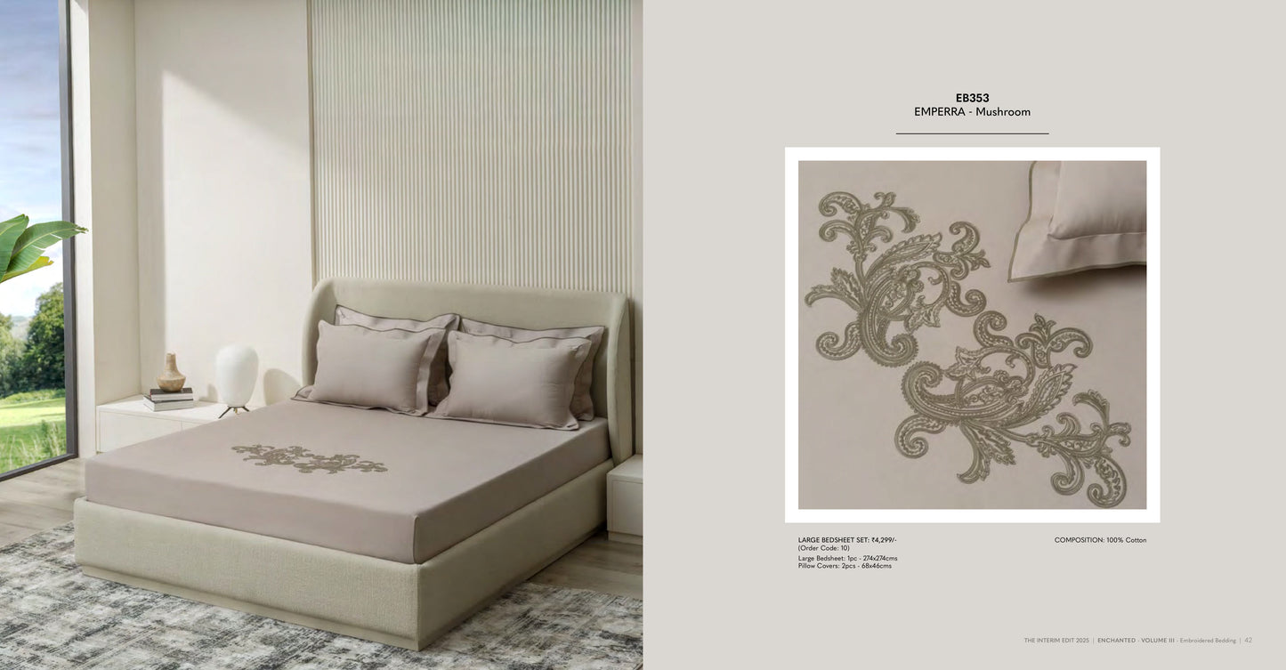 Enchanted King Size Bed Sheet with Embroidery from Sansaar A D'decor Brand