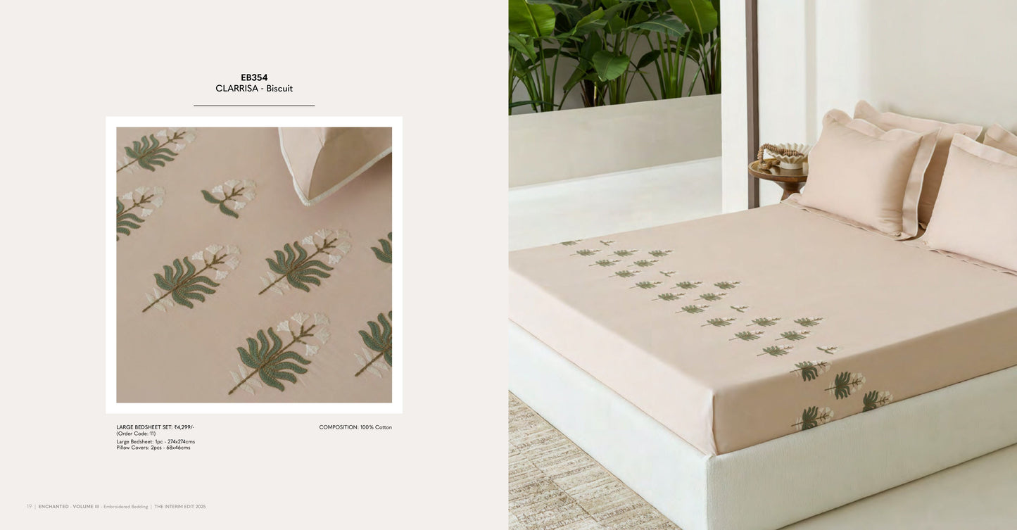 Enchanted King Size Bed Sheet with Embroidery from Sansaar A D'decor Brand