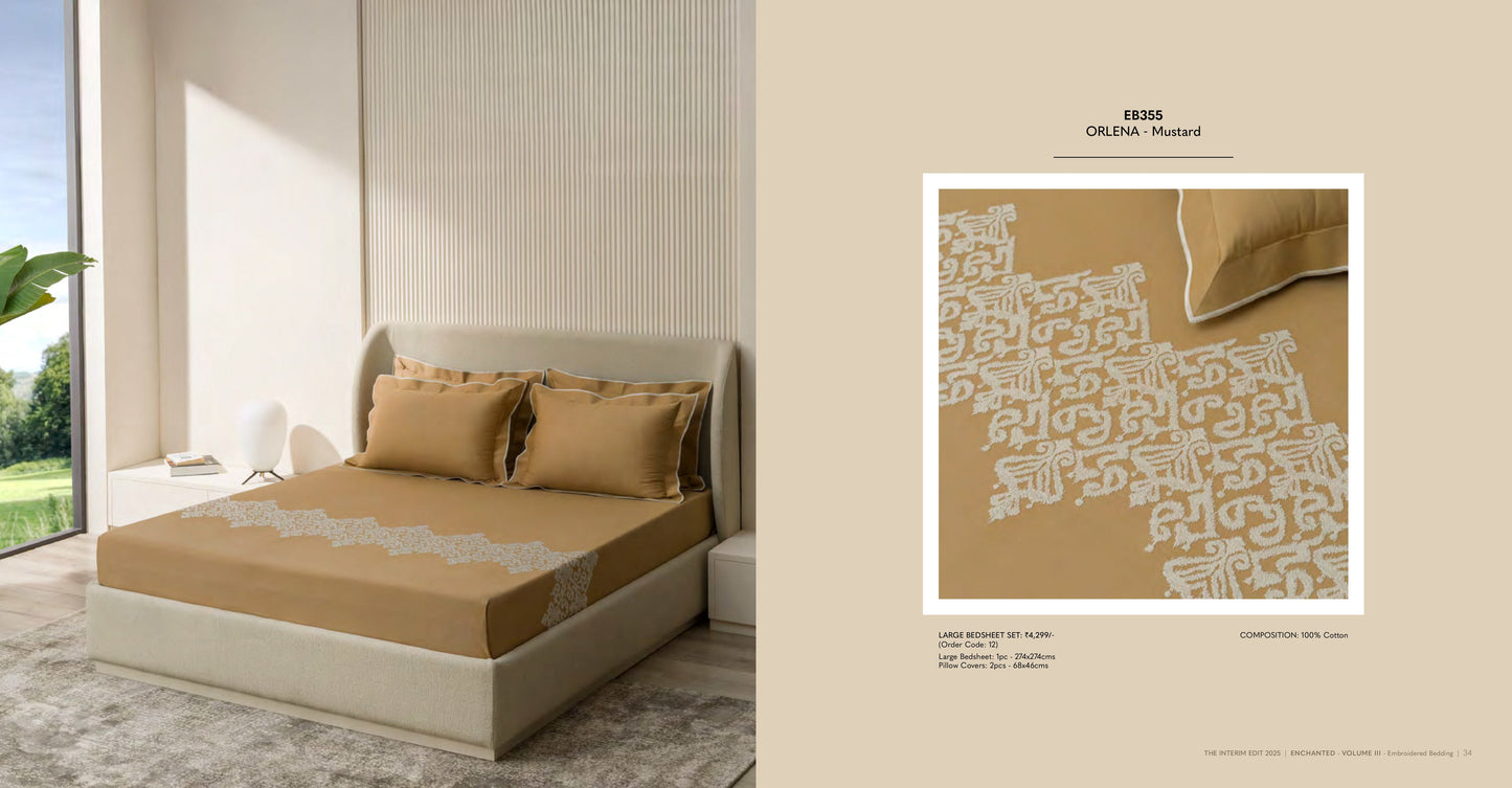 Enchanted King Size Bed Sheet with Embroidery from Sansaar A D'decor Brand