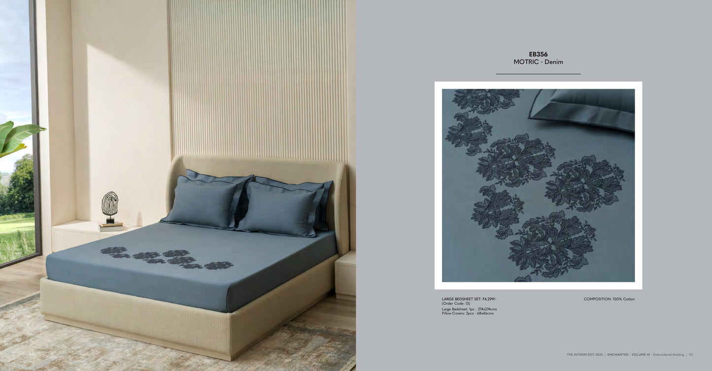 Enchanted King Size Bed Sheet with Embroidery from Sansaar A D'decor Brand