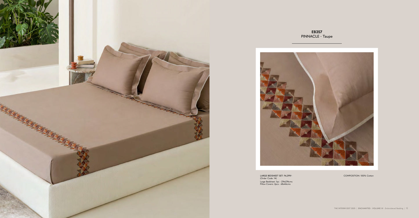 Enchanted King Size Bed Sheet with Embroidery from Sansaar A D'decor Brand