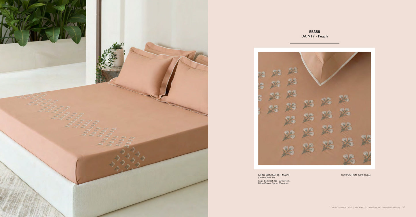 Enchanted King Size Bed Sheet with Embroidery from Sansaar A D'decor Brand