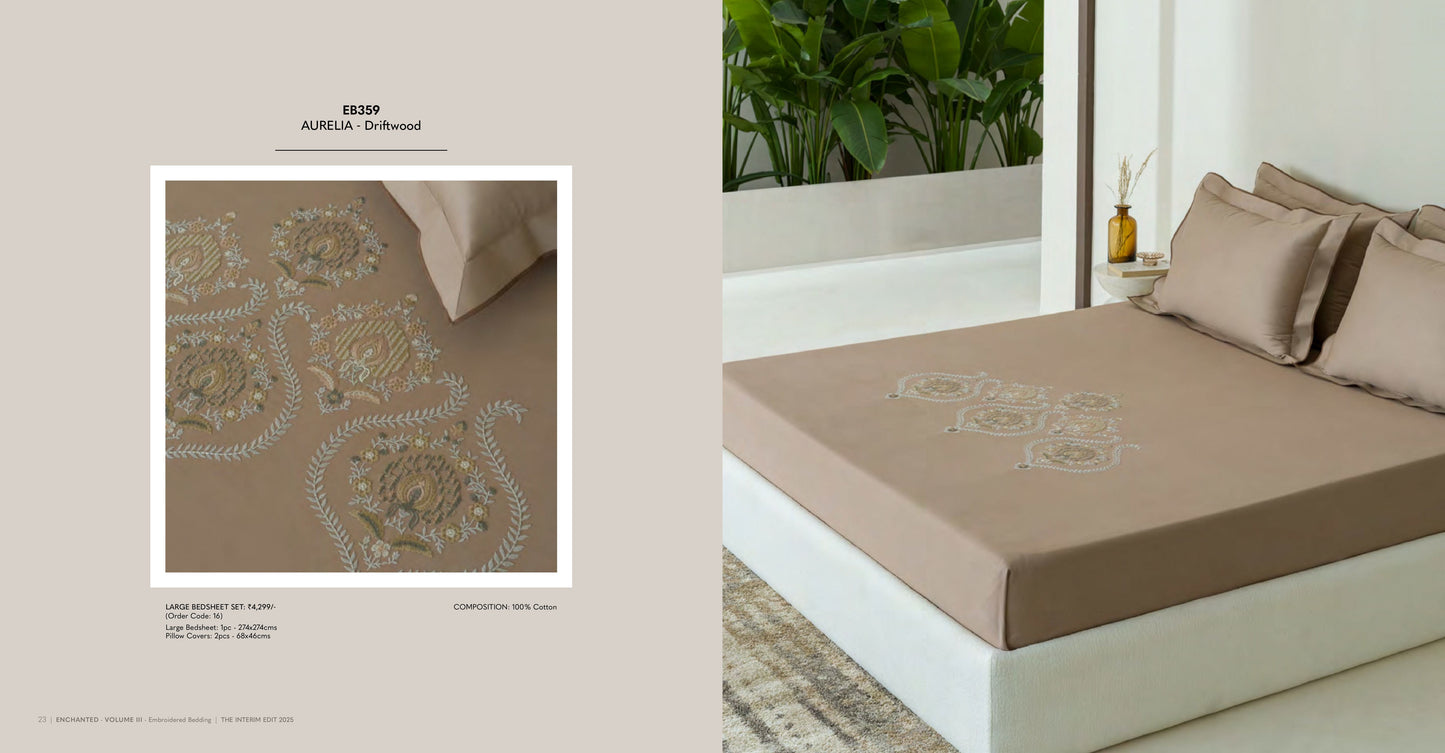 Enchanted King Size Bed Sheet with Embroidery from Sansaar A D'decor Brand