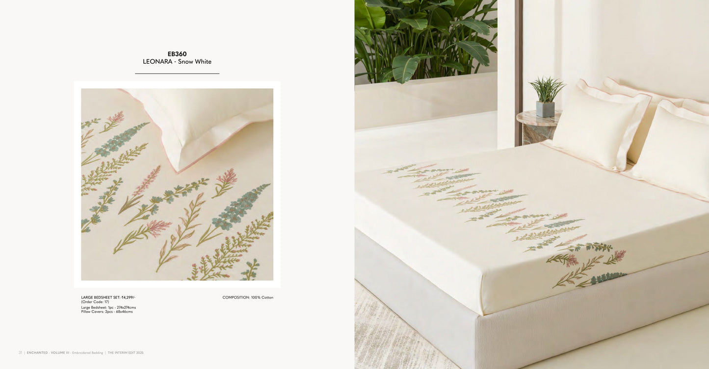 Enchanted King Size Bed Sheet with Embroidery from Sansaar A D'decor Brand