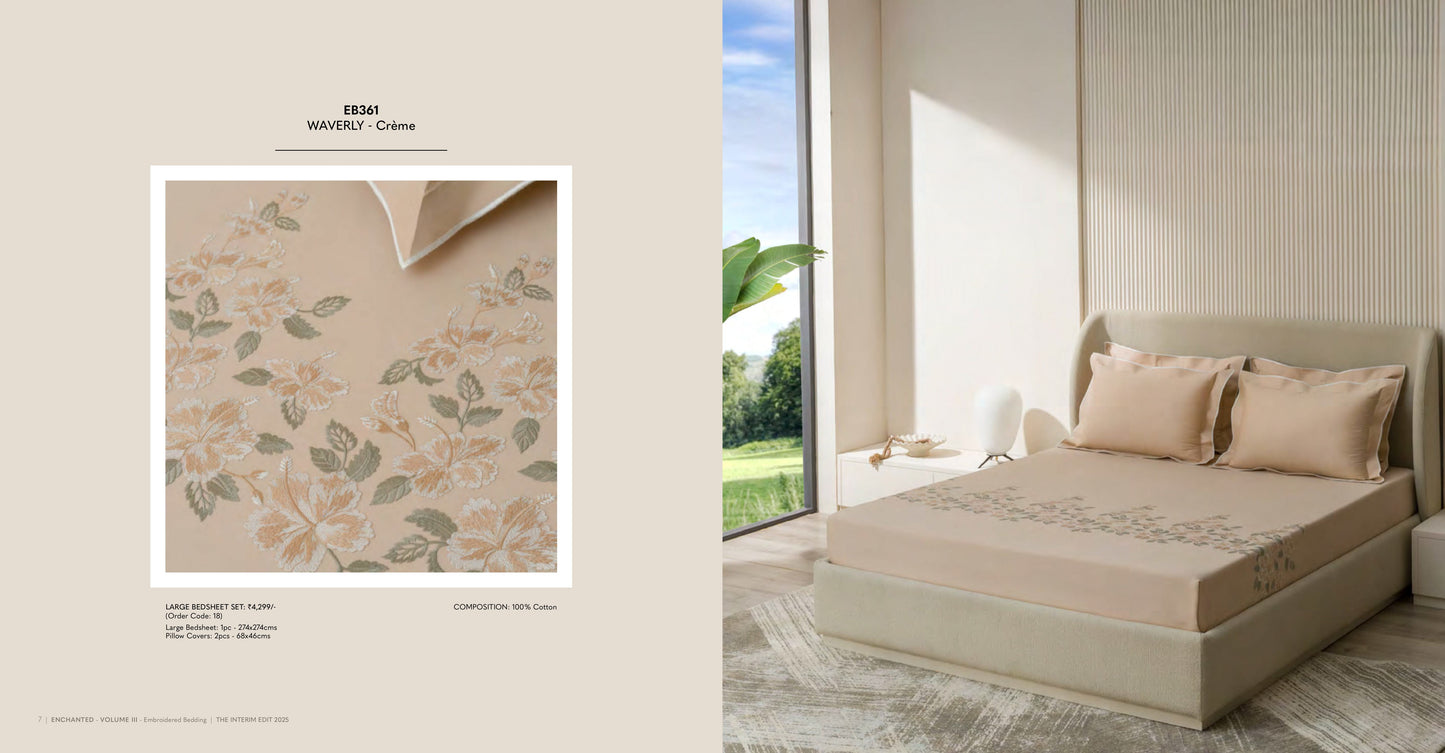 Enchanted King Size Bed Sheet with Embroidery from Sansaar A D'decor Brand