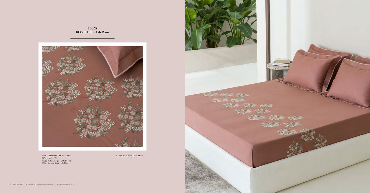 Enchanted King Size Bed Sheet with Embroidery from Sansaar A D'decor Brand