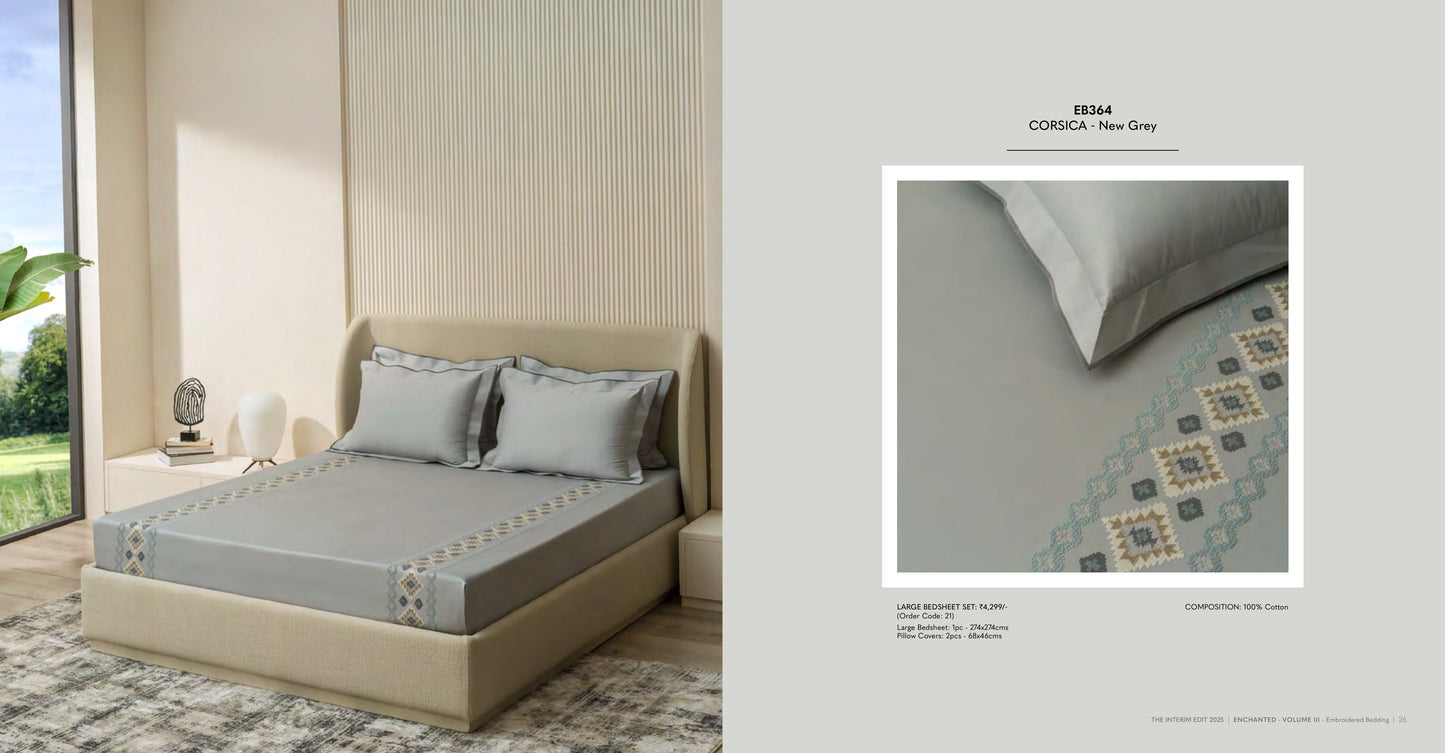 Enchanted King Size Bed Sheet with Embroidery from Sansaar A D'decor Brand