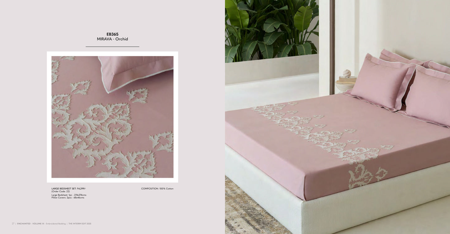 Enchanted King Size Bed Sheet with Embroidery from Sansaar A D'decor Brand