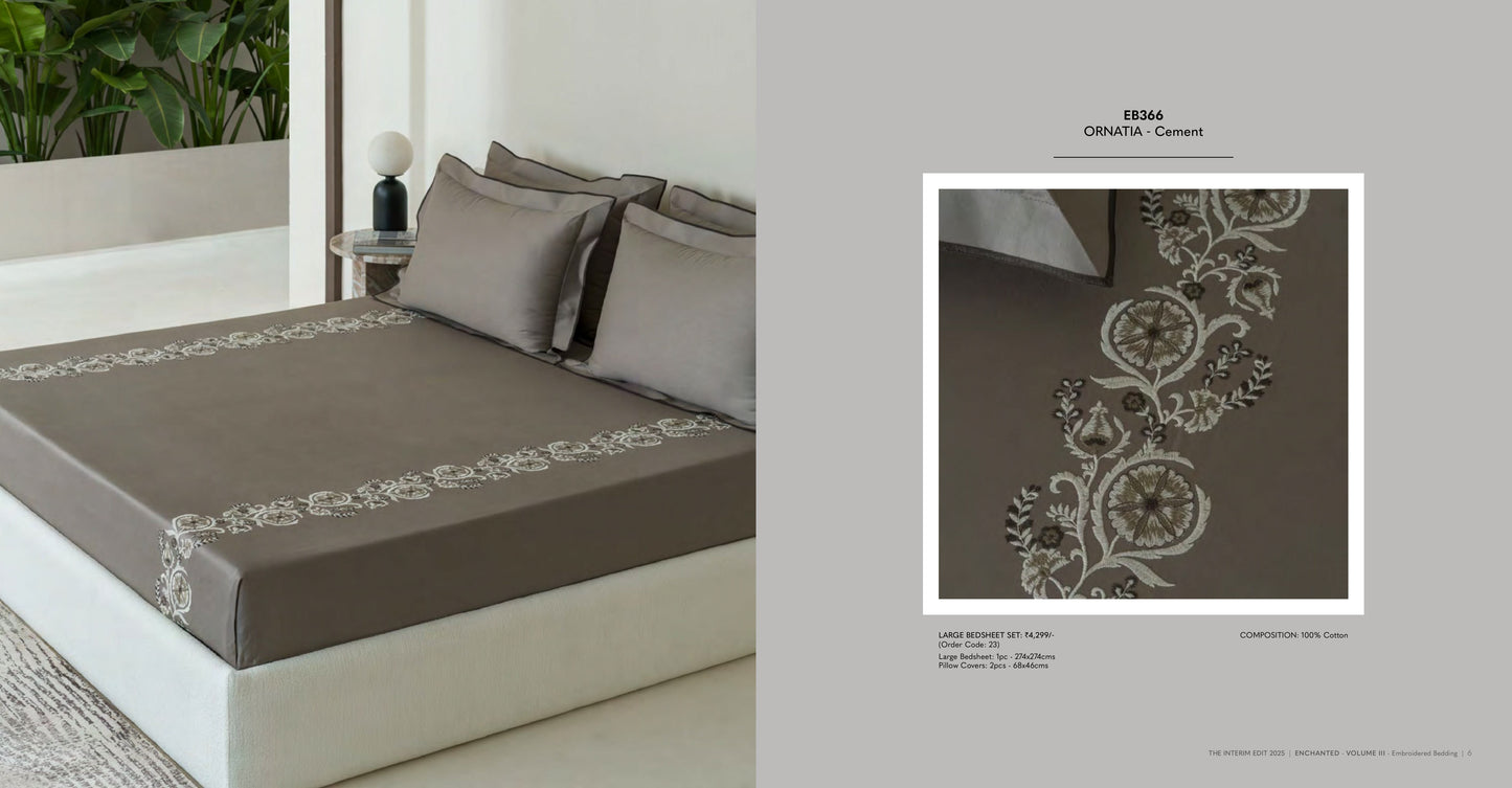Enchanted King Size Bed Sheet with Embroidery from Sansaar A D'decor Brand