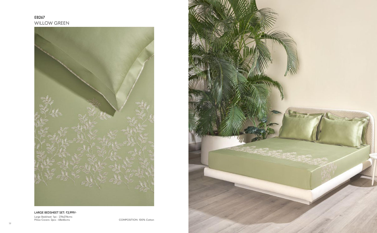 Excellence Embroidery Bed Sheet in King Size with 2 pillow cases From D'decor