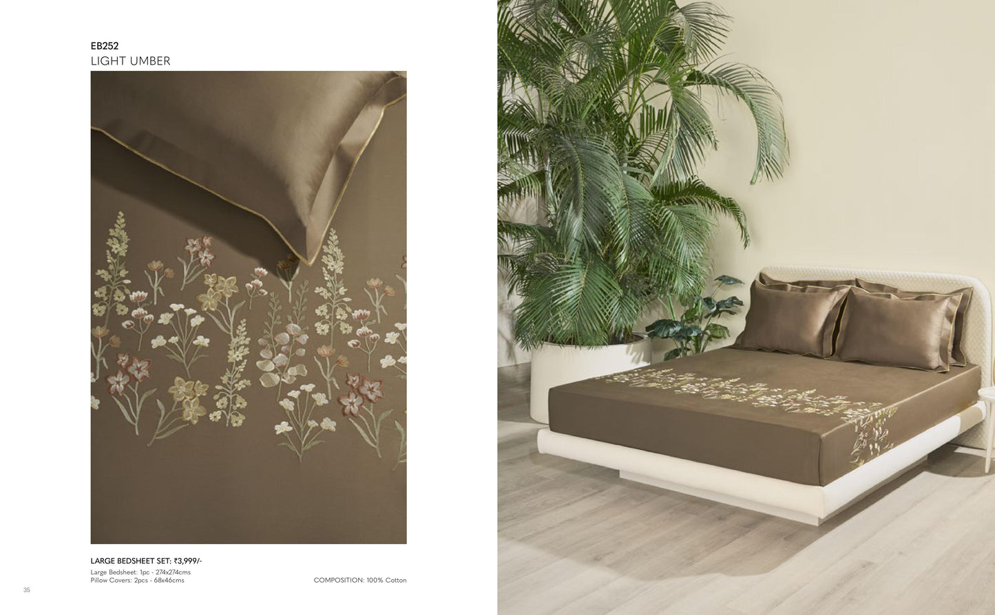 Excellence Embroidery Bed Sheet in King Size with 2 pillow cases From D'decor