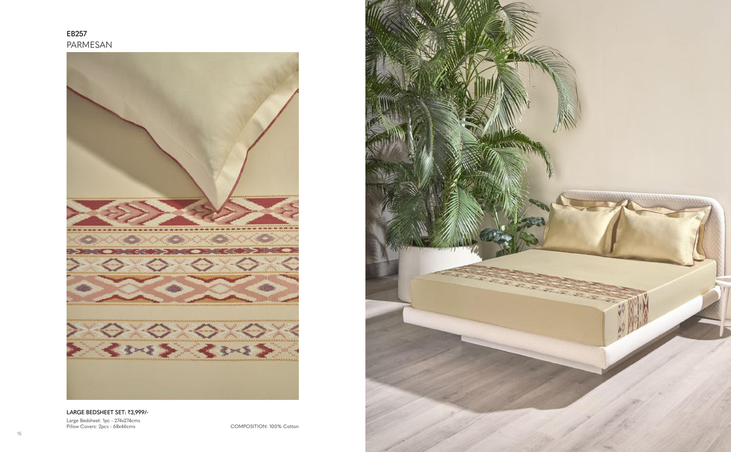 Excellence Embroidery Bed Sheet in King Size with 2 pillow cases From D'decor
