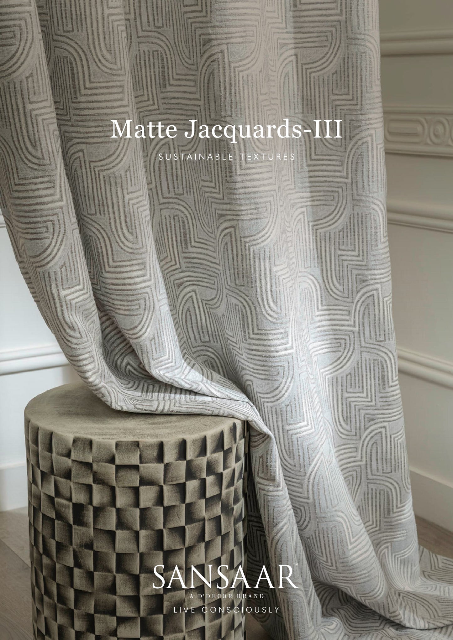 Matte Jacquards 3 Sustainable Textured Fabric from Sansaar (A D'decor Brand)