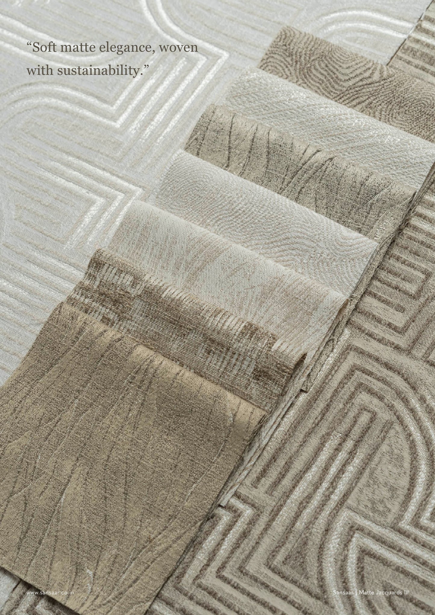 Matte Jacquards 3 Sustainable Textured Fabric from Sansaar (A D'decor Brand)