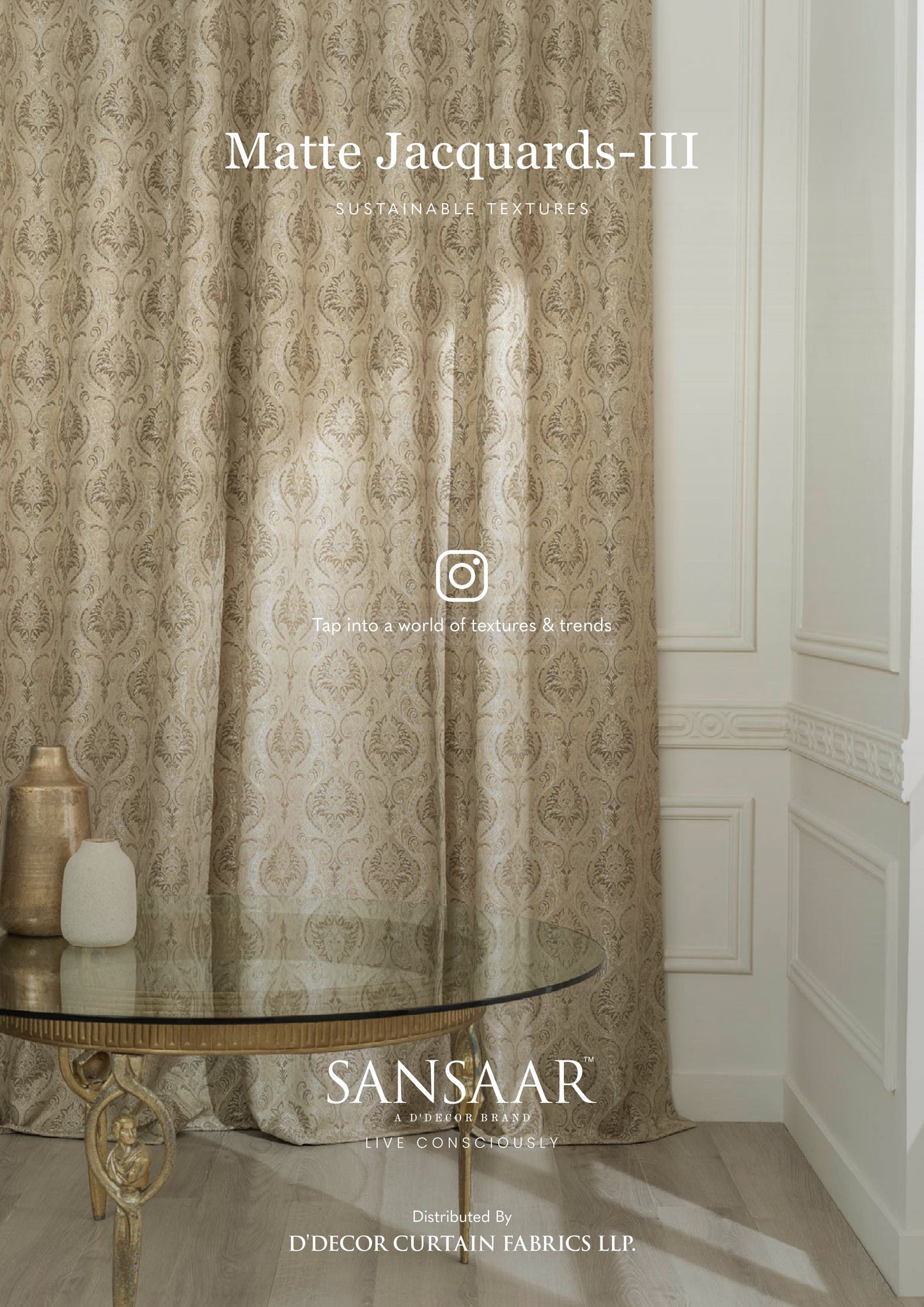 Matte Jacquards 3 Sustainable Textured Fabric from Sansaar (A D'decor Brand)