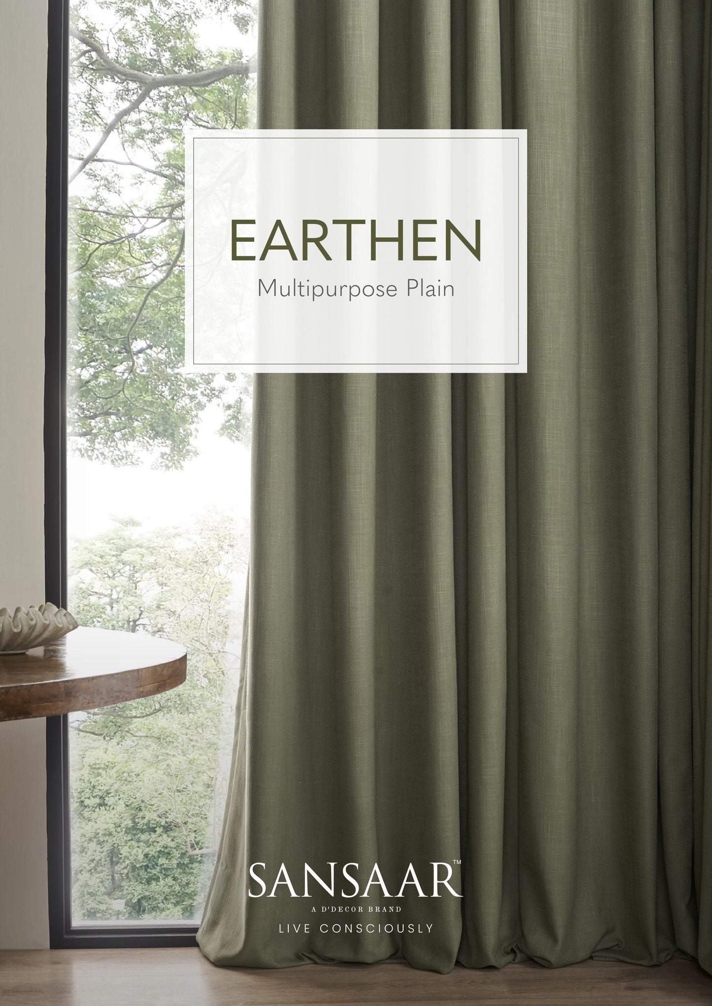 Earthen Multipurpose Plain Fabrics from Sansaar (A D'decor brand)