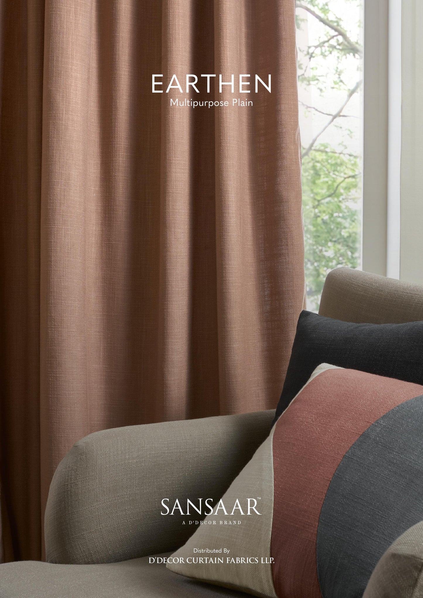 Earthen Multipurpose Plain Fabrics from Sansaar (A D'decor brand)