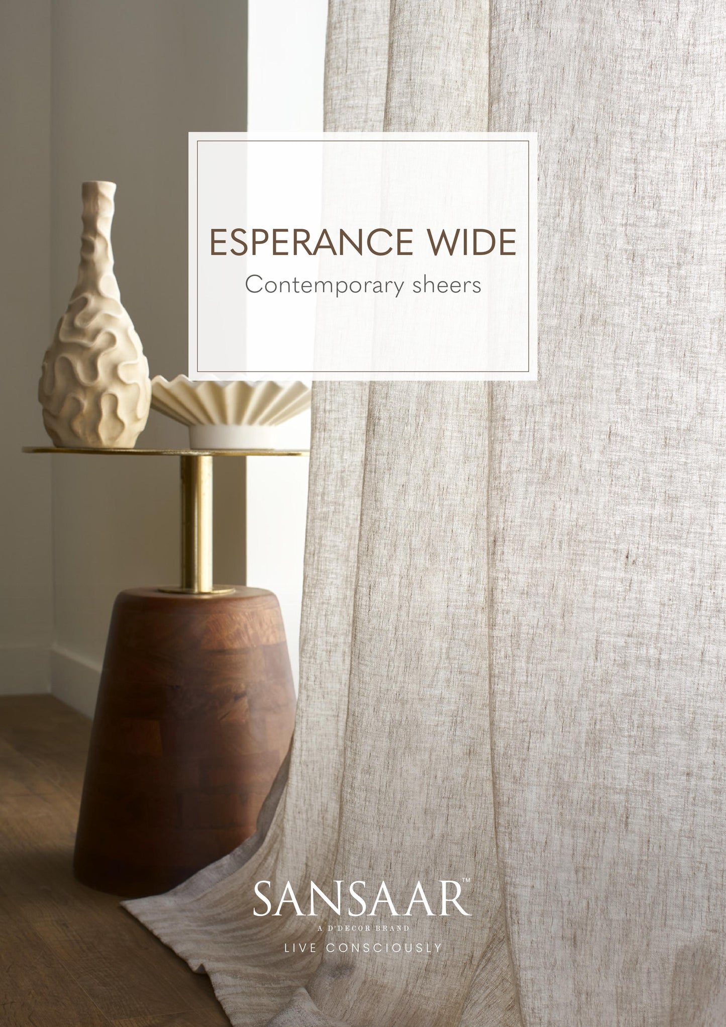 Esperance Wide Contemporary Sheer Fabric from Sansaar (A D'decor Brand)