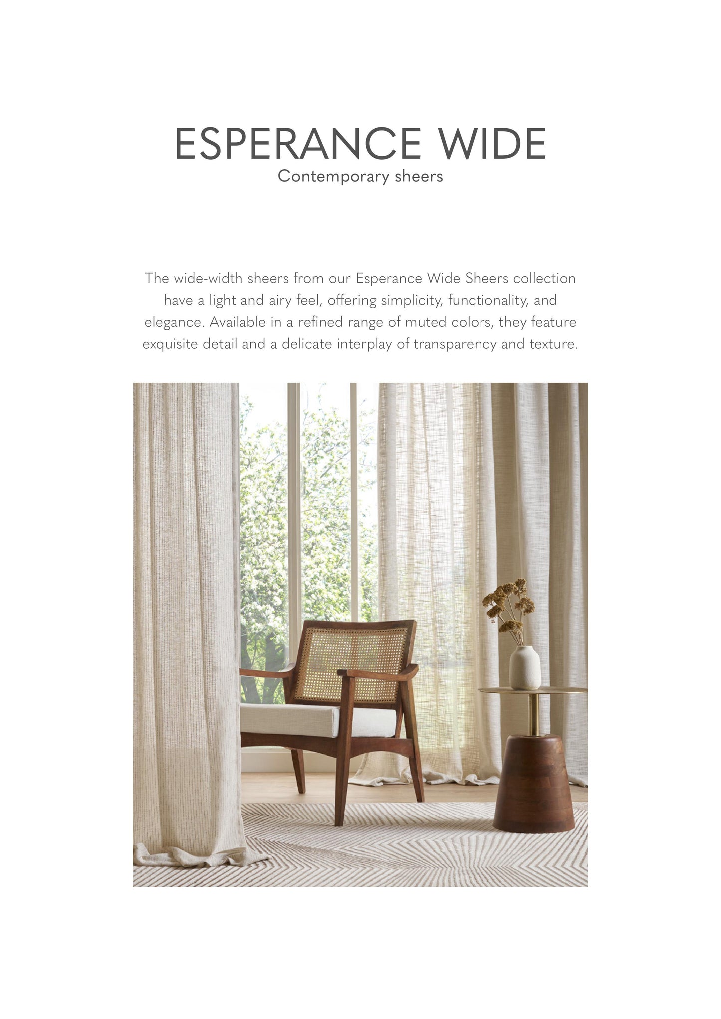 Esperance Wide Contemporary Sheer Fabric from Sansaar (A D'decor Brand)