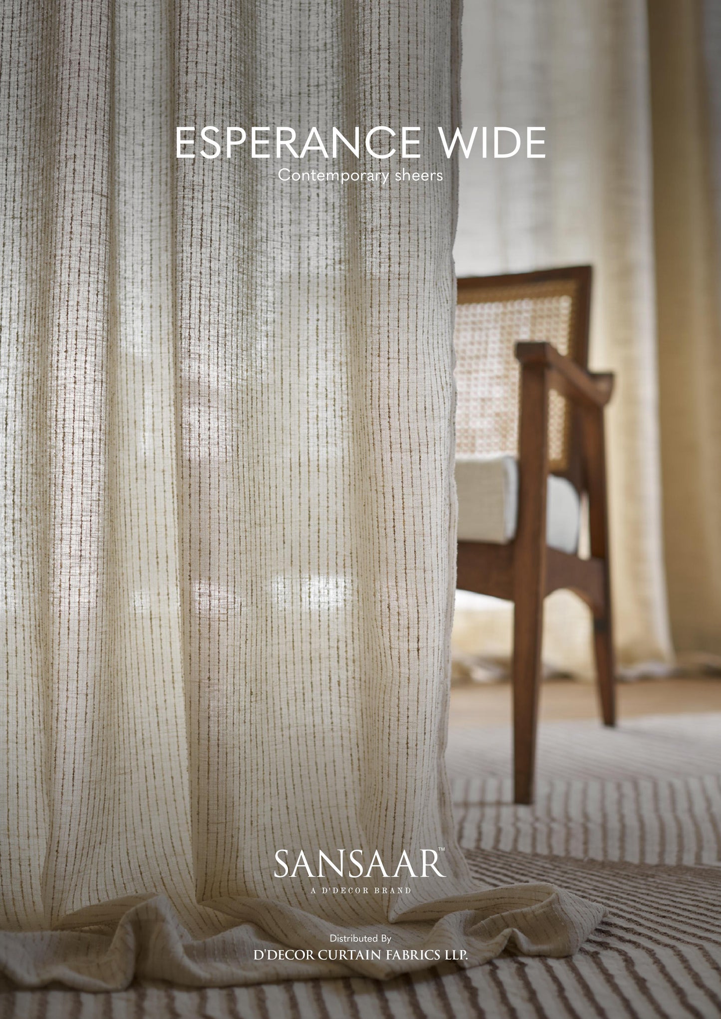 Esperance Wide Contemporary Sheer Fabric from Sansaar (A D'decor Brand)