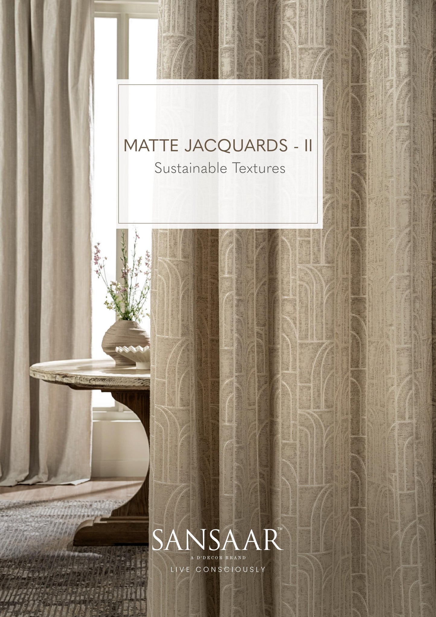 Matte Jacquards 2 Sustainable Textured Fabric from Sansaar (A D'decor Brand)