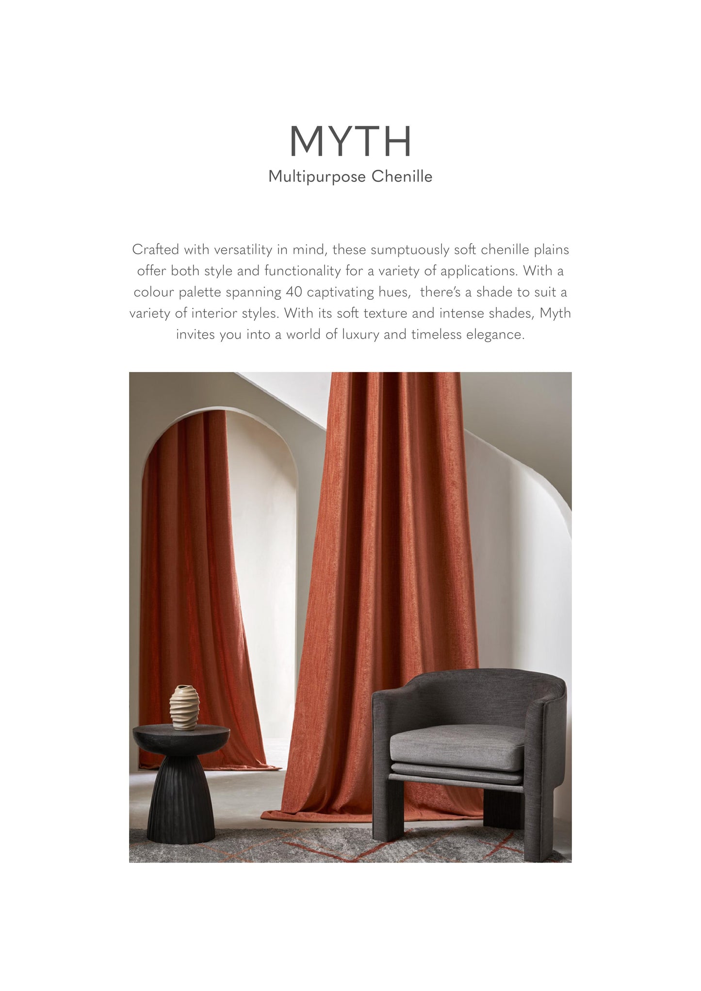 Myth Multipurpose Chenille Fabric from Sansaar (A D'decor Brand)