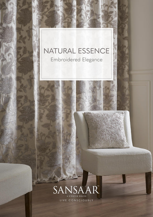 Natural Essence Embroidered Fabric from Sansaar (A D'decor Brand)