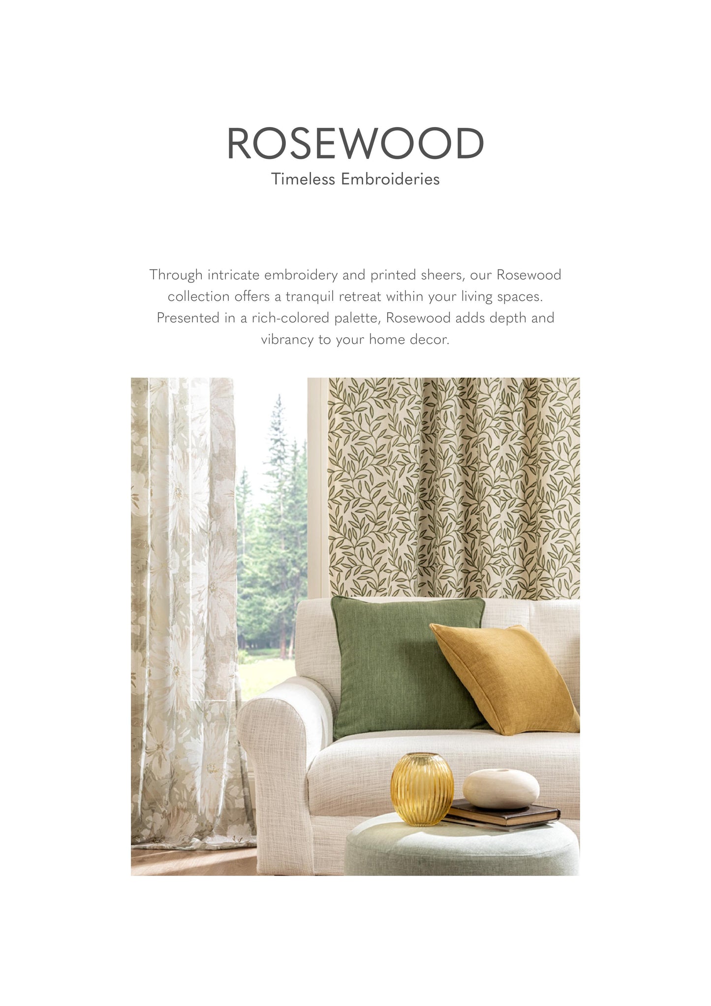 Rosewood Timeless Embroidered Fabric from Sansaar (A D'decor Brand)