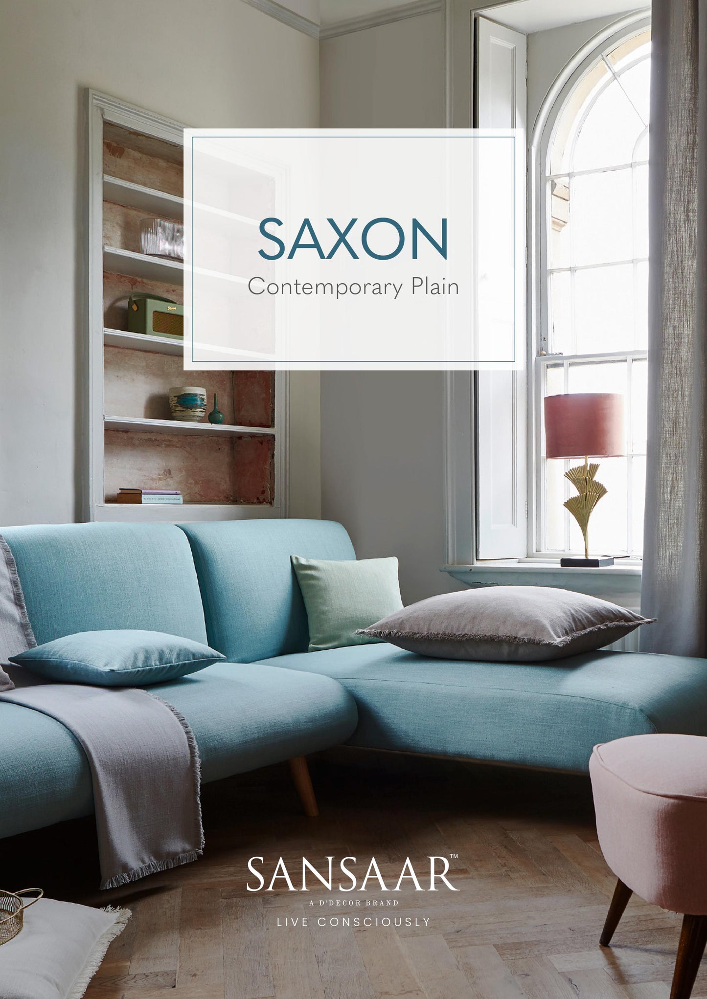 Saxon Contemporary Plain Fabric from Sansaar (A D'decor Brand)