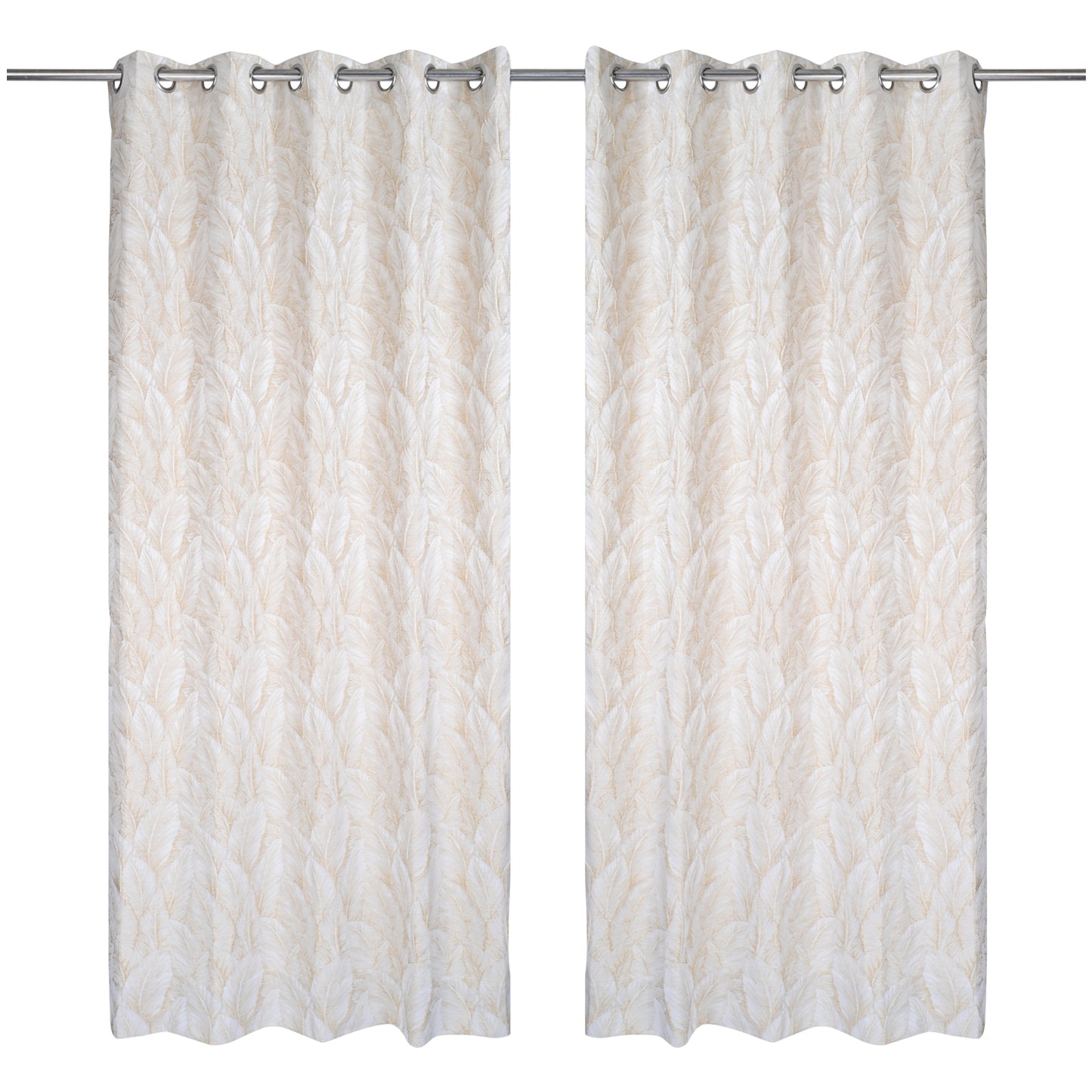 Curtain from D'Decor Trinity Lurex Palm Leaf Beige