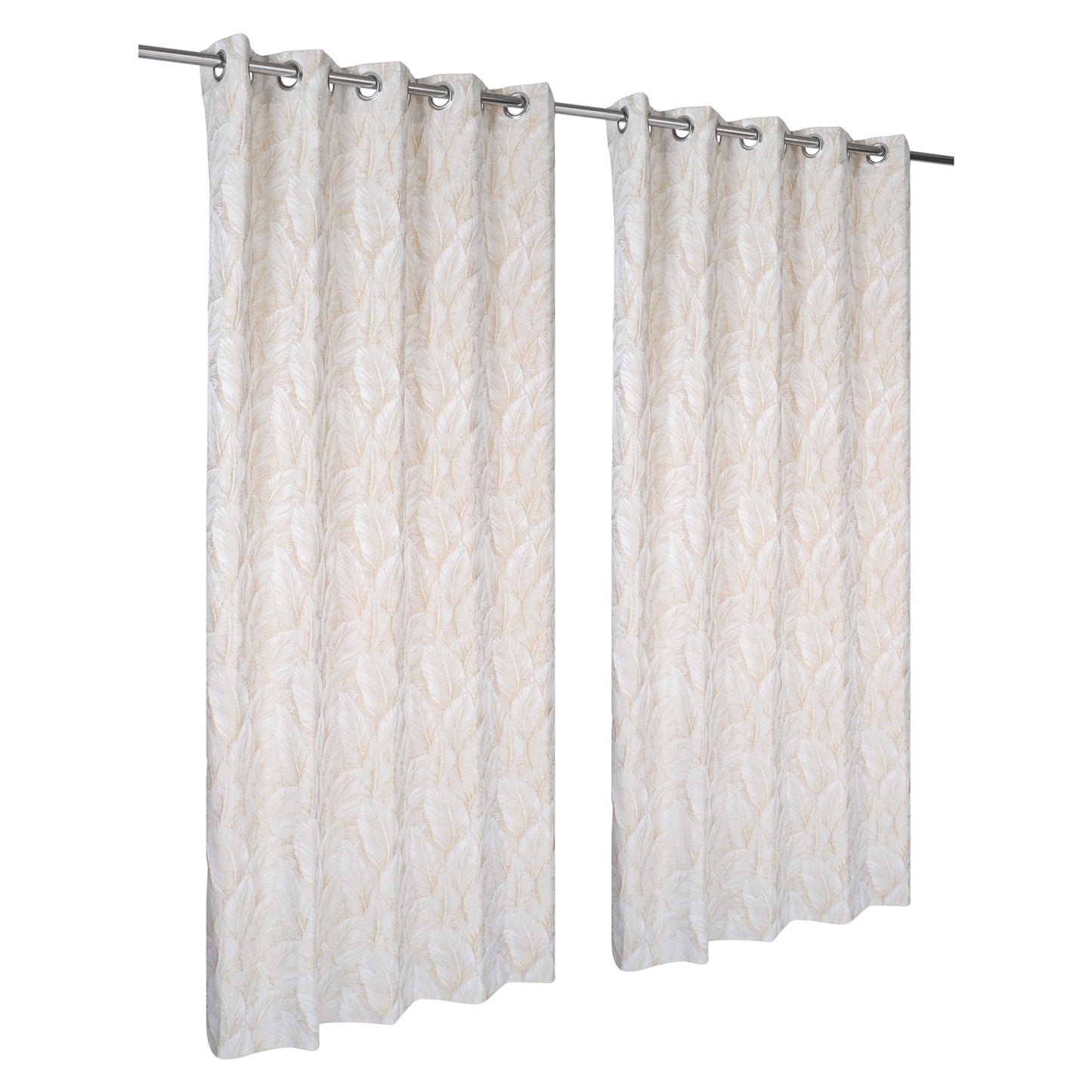 Curtain from D'Decor Trinity Lurex Palm Leaf Beige